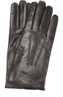 Кожаные перчатки с подкладкой из шерсти Armani Collezioni