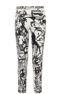 Льняные брюки прямого кроя с принтом Dolce &amp; Gabbana