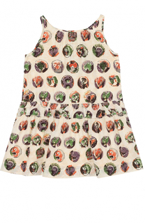 Шелковое мини-платье с принтом и оборкой Burberry