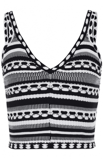 Вязаный кроп-топ с V-образным вырезом Alice + Olivia