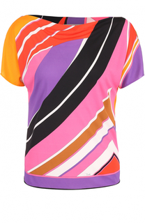 Топ с вырезом-лодочка с принтом Emilio Pucci