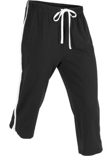 Спортивные брюки капри с эффектом стретч (черный) Bonprix