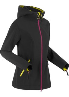 Куртка-софтшелл с капюшоном (черный) Bonprix