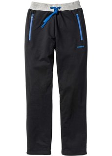 Мужские трикотажные брюки (черный/светло-серый меланж/лазурный) Bonprix