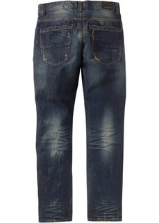 Джинсы Regular Fit Tapered, длина (в дюймах) 34 (синий «грязный потертый») Bonprix