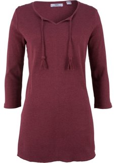 Трикотажная туника с рукавом 3/4 (бордовый меланж) Bonprix