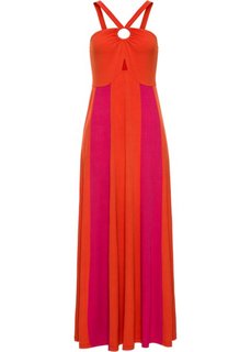 Длинное платье (оранжевый/ярко-розовый в полоску) Bonprix