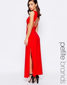 Платье макси с открытой спиной Lipstick Boutique Petite - Красный