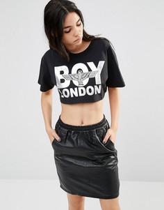 Кроп-топ с логотипом Boy London - Черный