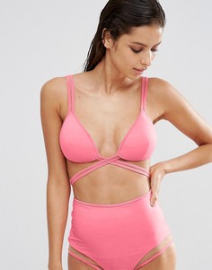 Комбинируемый бикини-топ с треугольными формованными чашечками ASOS - Розовый