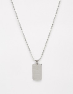 Серебристое ожерелье с солдатским жетоном Seven London эксклюзивно для ASOS - Серебряный