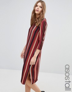 Платье-футболка миди в полоску ASOS TALL - Мульти