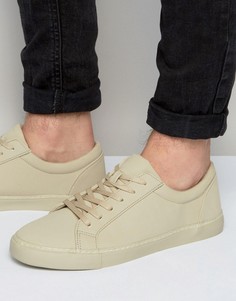 Светло-бежевые кроссовки на шнуровке ASOS - Светло-серый