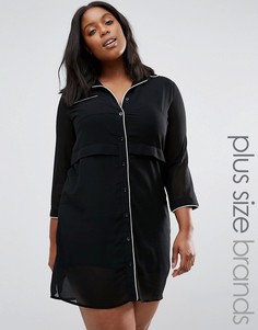 Платье-рубашка с контрастным кантом Praslin Plus - Черный