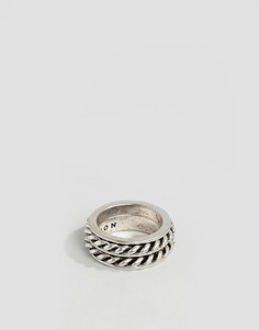 Серебристое кольцо с отделкой Icon Brand - Серебряный