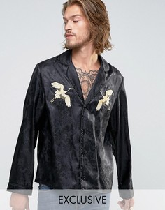 Рубашка в пижамном стиле классического кроя Reclaimed Vintage Inspired Souvenir - Черный