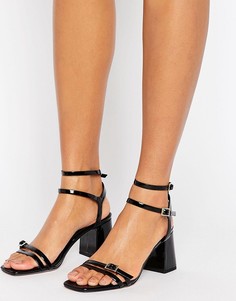 Сандалии на блочном каблуке средней высоты ASOS HAMMER - Черный