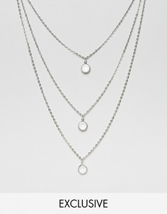 Ожерелье из цепочек в несколько рядов Reclaimed Vintage Inspired - Серебряный