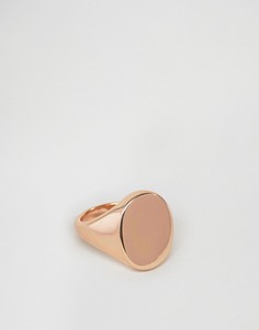 Кольцо-печатка цвета розового золота ASOS - Золотой