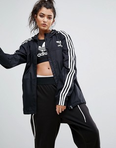 Черная куртка-ветровка с тремя полосками adidas Originals - Черный