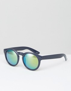 Солнцезащитные очки с синими затемненными стеклами Monki - Черный