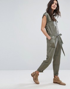 Комбинезон в стиле милитари на молнии спереди Abercrombie & Fitch - Зеленый