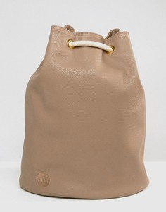 Рюкзак из искусственной кожи с затягивающимся шнурком Mi-Pac - Бежевый