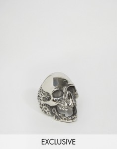Кольцо с черепом Reclaimed Vintage - Серебряный