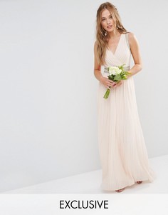 Декорированное платье макси со складками TFNC WEDDING - Розовый