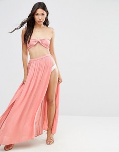 Пляжная юбка макси с разрезами ASOS - Розовый