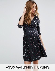 Платье с цветочным принтом для беременных и кормящих ASOS Maternity - Мульти