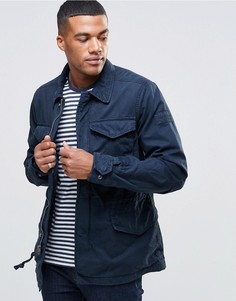 Темно-синее пальто с карманами на груди Abercrombie & Fitch - Темно-синий