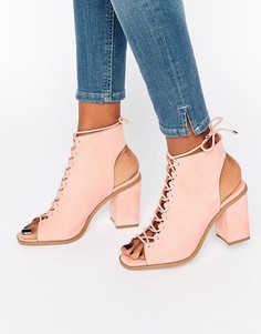 Сандалии на шнуровке ASOS TOZO - Розовый
