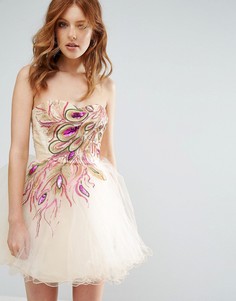 Короткое приталенное платье с декоративной отделкой City Goddess - Розовый