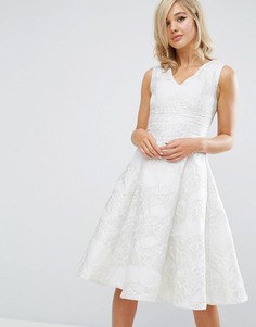 Жаккардовое платье для выпускного длины миди True Decadence - Белый