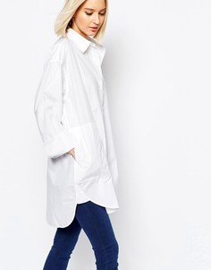 Белая oversize-рубашка Weekday - Белый