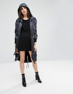 Атласная парка ASOS Premium - Серый