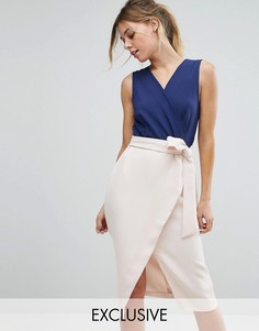 Платье-футляр миди 2 в 1 с запахом спереди Closet - Мульти