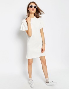 Легкое трикотажное платье-футболка ASOS - Кремовый