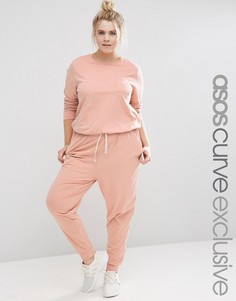 Повседневный комбинезон с завязкой ASOS CURVE - Розовый