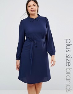 Цельнокройное платье с кружевным воротником Koko Plus - Темно-синий