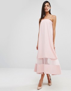 Платье миди с прозрачной вставкой AQ/AQ Sinead - Розовый