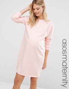 Oversize-платье из трикотажа для беременных ASOS Maternity - Розовый