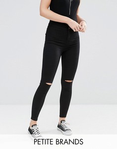 Джинсы скинни с рваными коленками New Look Petite - Черный