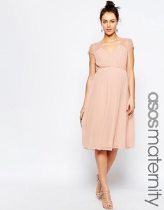 Кружевное платье миди ASOS Maternity Kate - Розовый