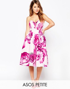 Платье миди для выпускного с цветочным принтом ASOS PETITE - Мульти