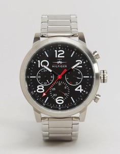 Серебристые наручные часы с хронографом Tommy Hilfiger Jake 1791234 - Серебряный