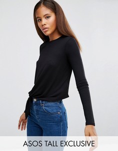 Лонгслив с узлом ASOS TALL - Черный