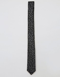 Черный галстук в горошек ASOS - Черный