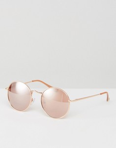 Золотисто-розовые круглые солнцезащитные очки в стиле 90-х ASOS - Золотой